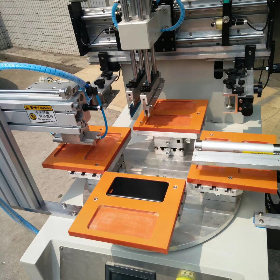 机械手下料转盘丝印机 多工位亚克力塑胶片材丝网印刷机